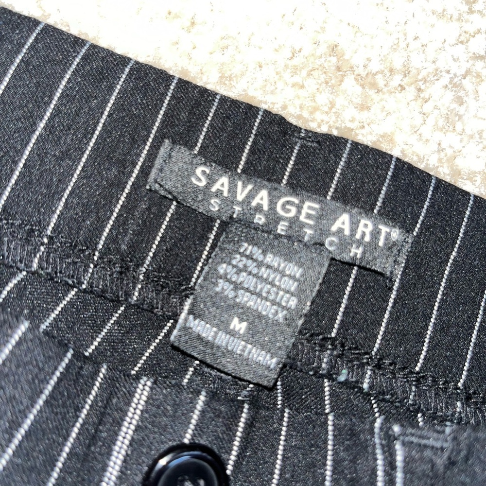 Savage Art Black Pinstripe Women’s Dress Pants - Picture 5 of 5